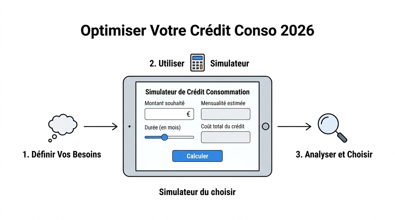 Simulateur de crédit consommation affichant des résultats
