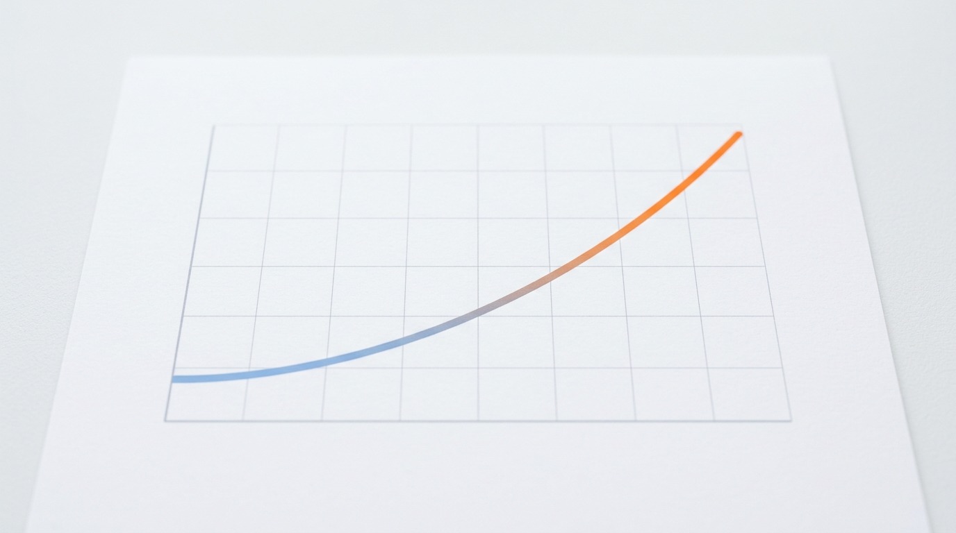 Taux de crédit immobilier 2026 : une hausse limitée à 3,3% ? 2 Graphique en courbe ascendante illustrant une progression financière sur deux ans