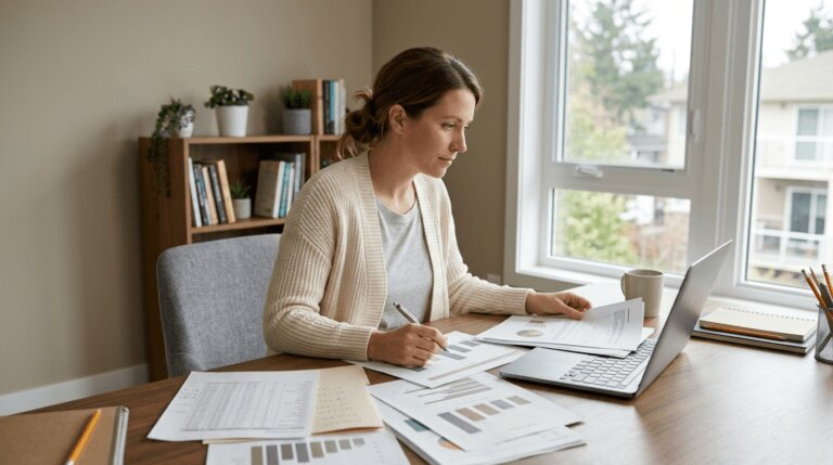 crédit conso taux 2026 comparaison offres bureau Personne comparant des offres de crédit à la consommation à son bureau