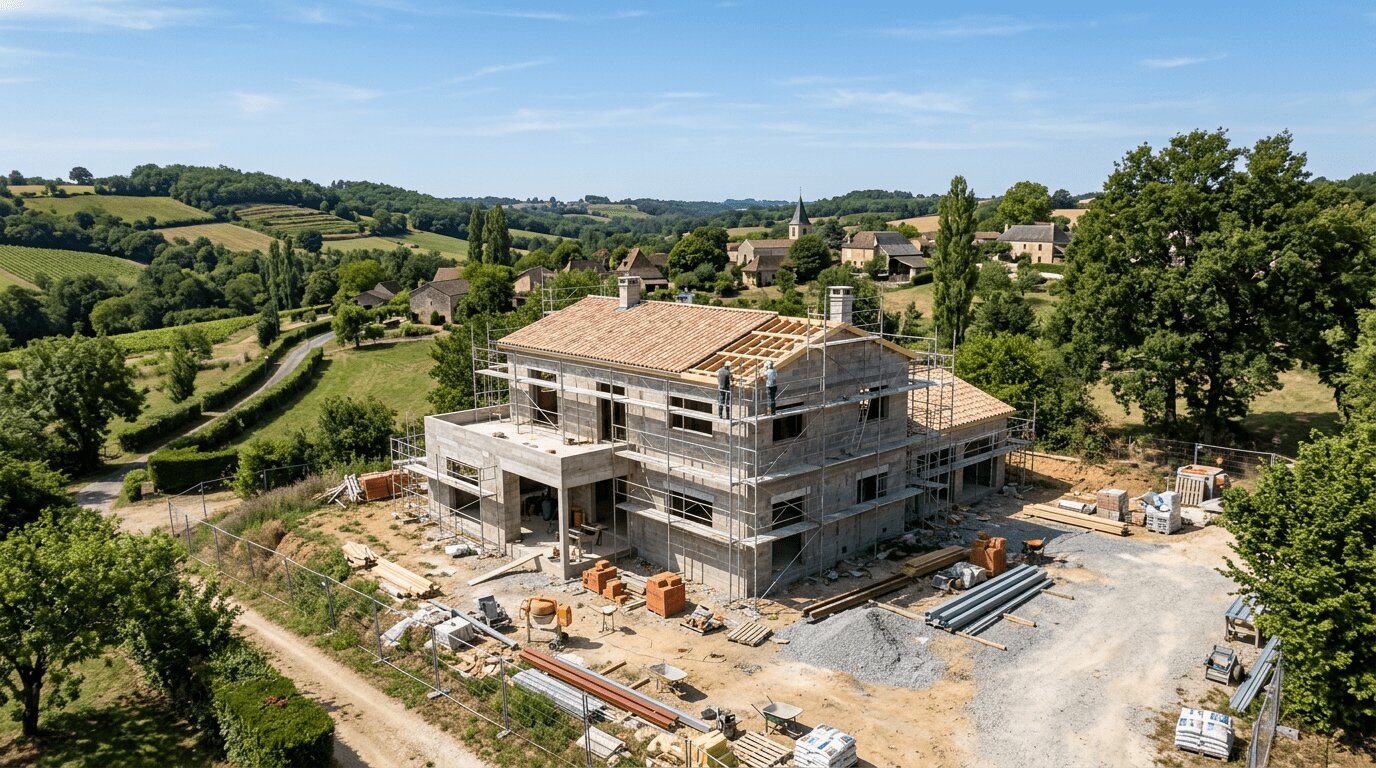 PTZ 2026 : zones, plafonds de ressources et simulation du prêt à taux zéro 4 maison individuelle neuve en construction dans un cadre rural