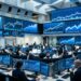 Ecrans de trading affichant des graphiques financiers en hausse