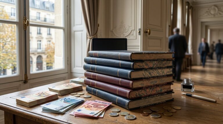 Budget 2027 dette publique France Documents budgétaires et billets d'euros illustrant le budget 2027 et la dette publique
