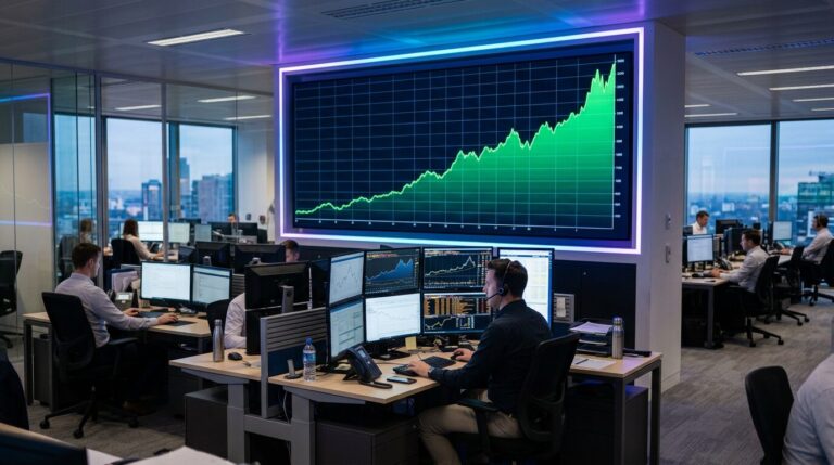 ETF Ethereum entrées nettes Écran de trading affichant une courbe en hausse pour les ETF Ethereum