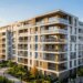 Immeuble résidentiel avec effet numérique symbolisant la tokenisation immobilière