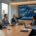 Réunion de professionnels analysant des données d'investissement en cryptoactifs