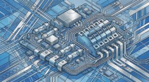 Illustration abstraite d'un module de protection de batterie pour véhicule électrique