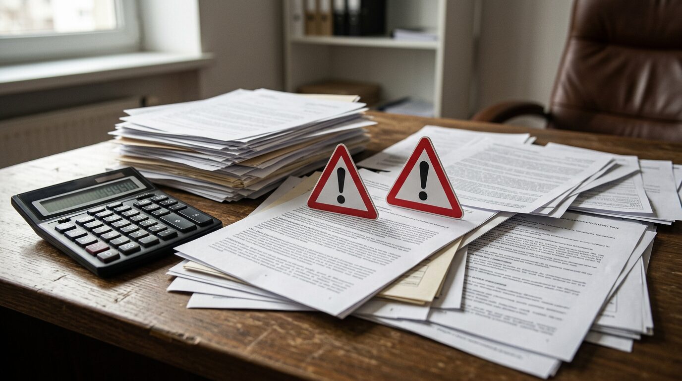 Documents de crédit et calculatrice illustrant les pièges du rachat de crédit