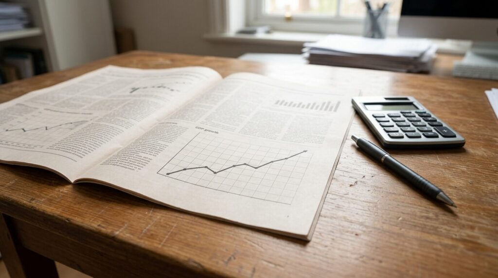 Rebond du PIB français au 2e trimestre 2026 Graphique de croissance économique en hausse sur un rapport financier