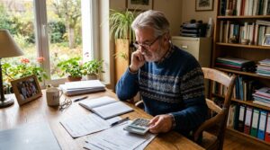 Senior consultant ses documents de retraite et d'epargne a son bureau