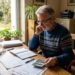 Senior consultant ses documents de retraite et d'epargne a son bureau