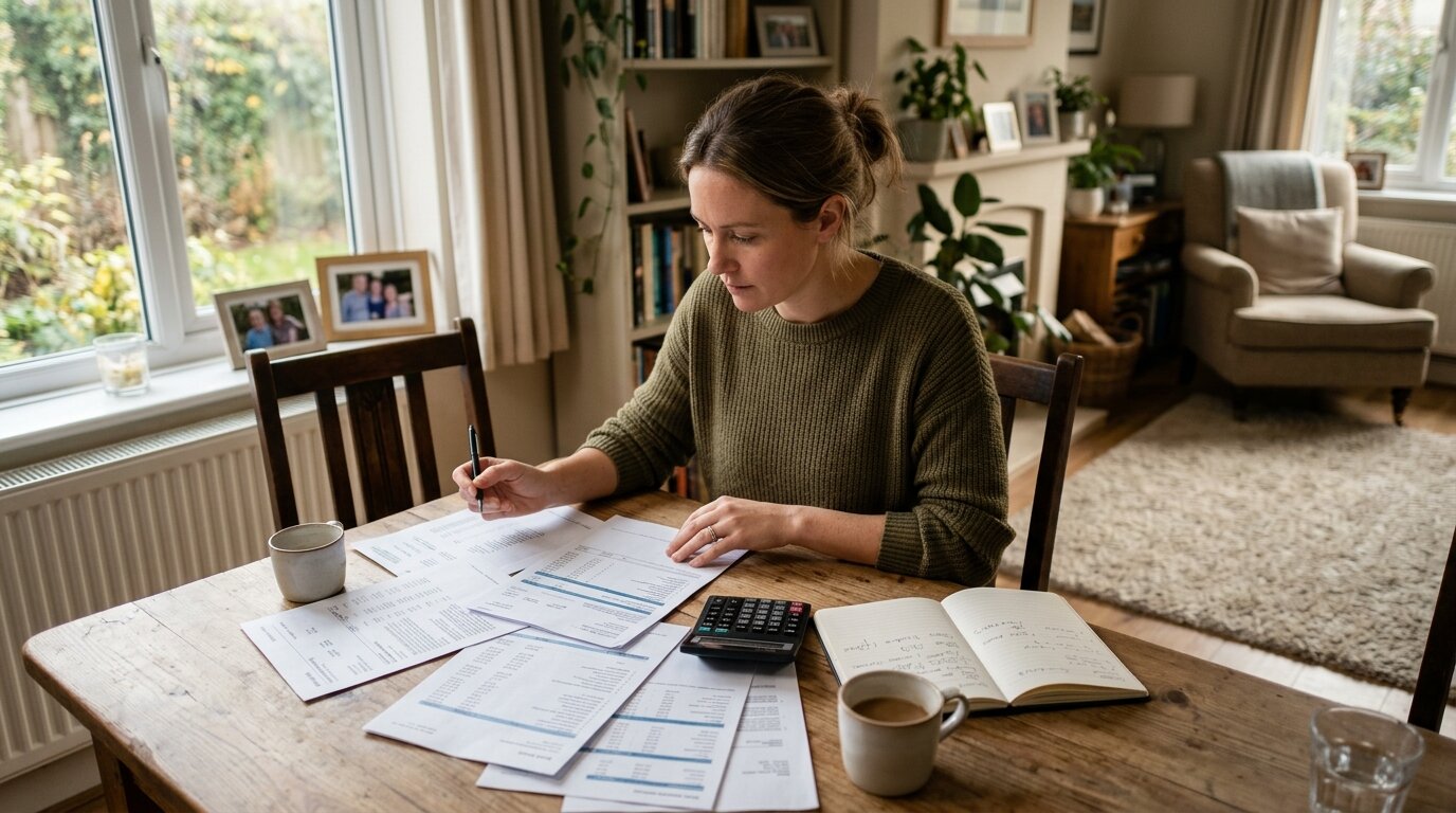 Prêt immobilier : les nouvelles conditions pour l'obtenir en 2026 6 Personne vérifiant ses relevés bancaires avant une demande de prêt