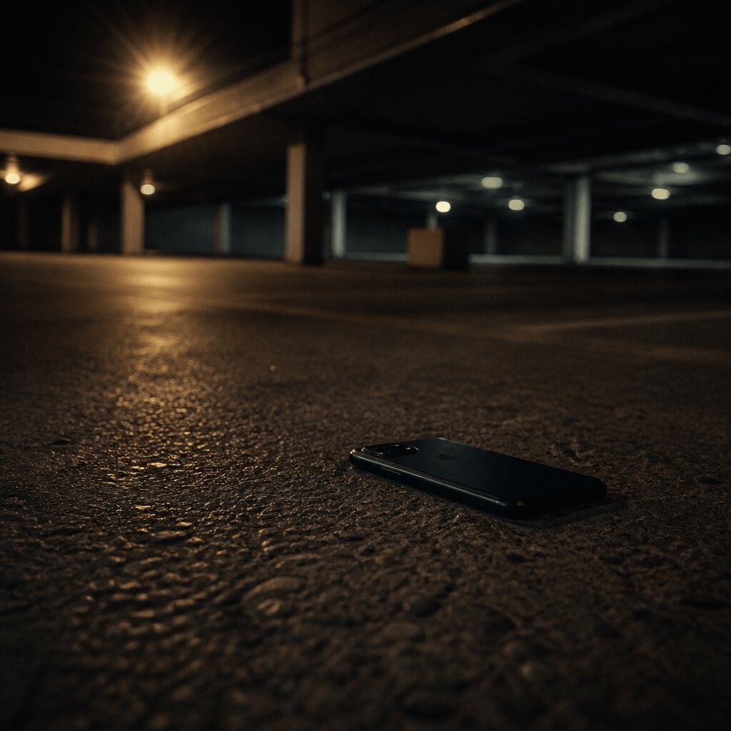 Parking sombre la nuit illustrant le risque d'agression physique lié à la détention de cryptomonnaies
