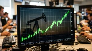 Graphique boursier en hausse illustrant le record du CAC 40