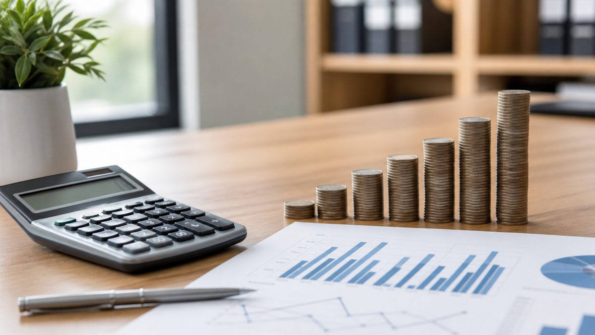 Risque aggravé de santé et assurance prêt : ce que change la convention AERAS 5 Calculatrice et pièces de monnaie empilées symbolisant le calcul d'une surprime d'assurance