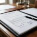 Contrat de prêt immobilier signé posé sur un bureau avec un stylo