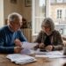 Couple de retraités calculant le coût de leur assurance de prêt immobilier