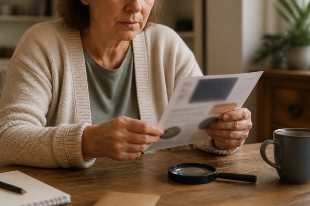Rachat de crédit refusé partout : que faire ? 6 Personne examinant avec prudence une offre de crédit suspecte