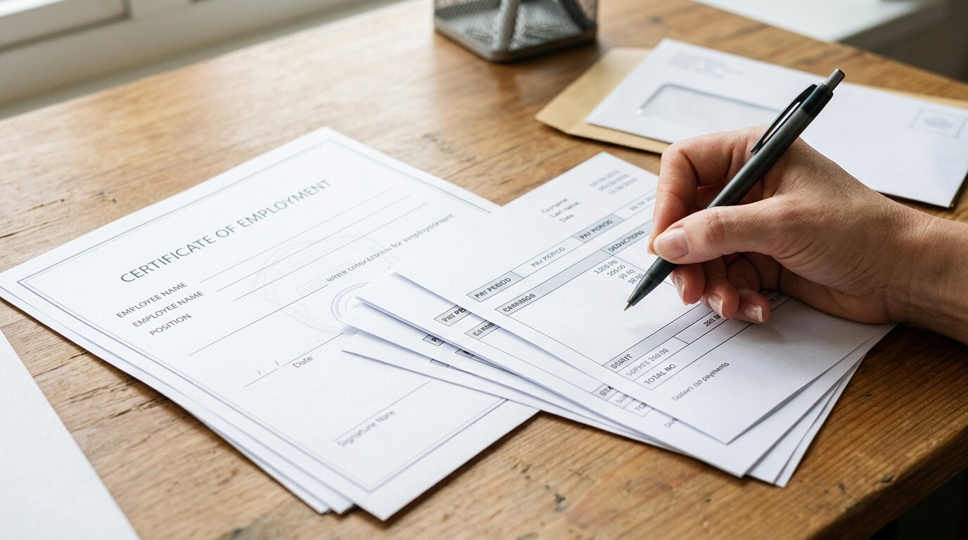 Crédit immobilier pour les fonctionnaires : les avantages accordés par les banques 1 Bulletins de salaire et documents administratifs symbolisant un revenu stable