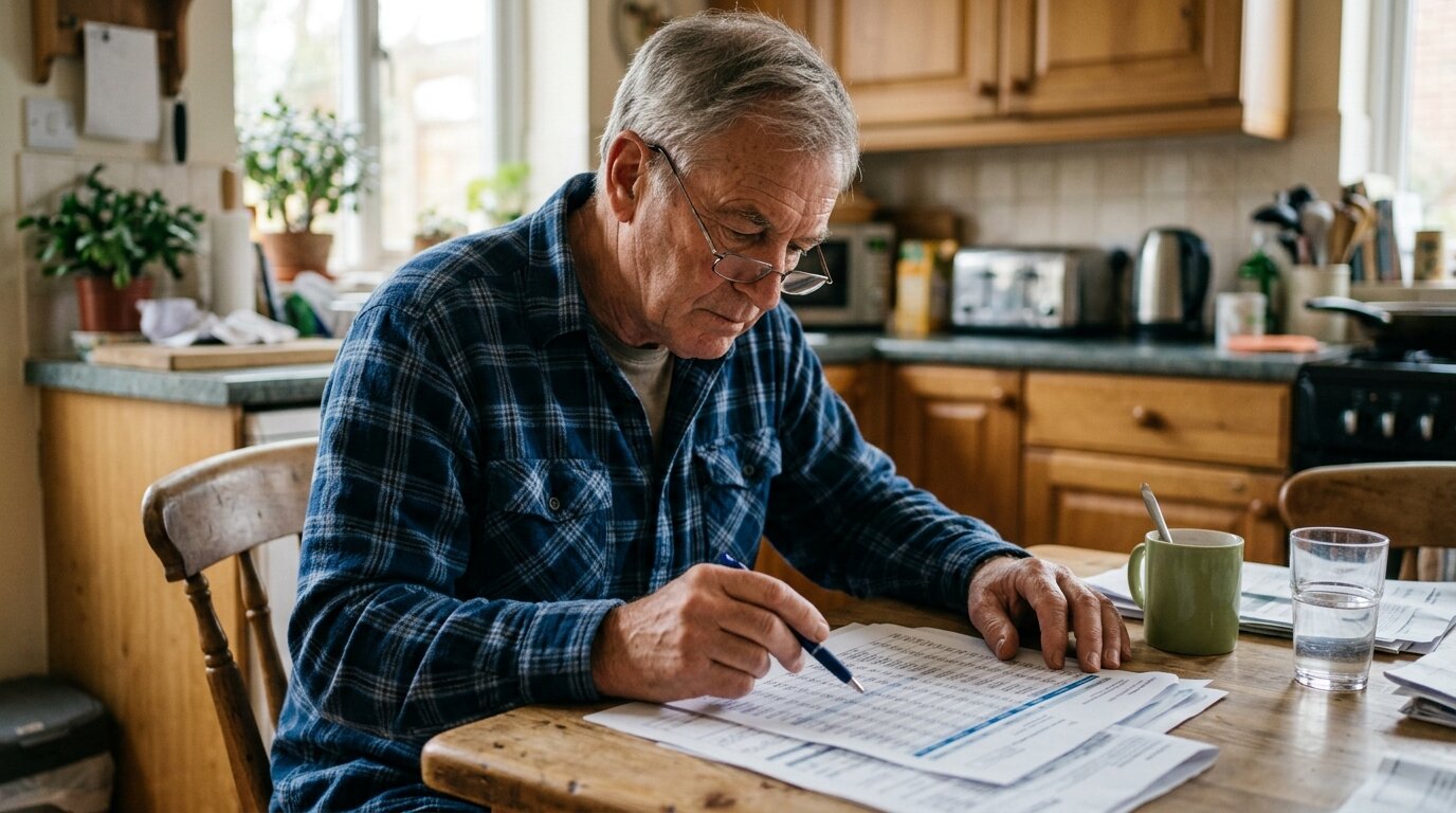 Assurance emprunteur après 65 ans : ce qui fait vraiment grimper le taux 2 Retraité comparant un tableau de taux d'assurance de prêt selon son âge