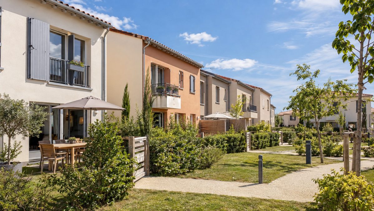 Habitat neuf en zone périurbaine éligible aux aides au logement Maisons neuves mitoyennes pouvant être financées via un logement en bail réel solidaire